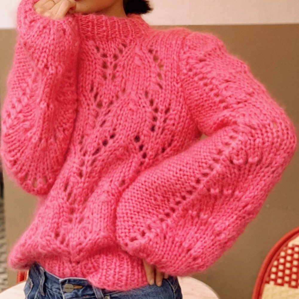 GANNI Julliard Wool Mohair Chunky Knit Sweater